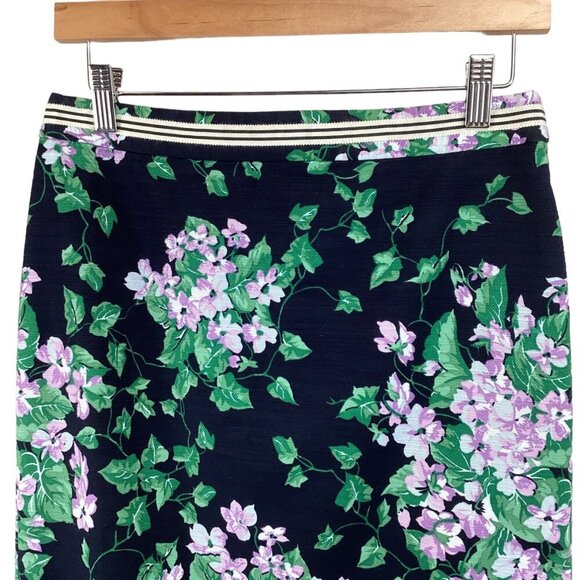 Talbots Size 4P Oprah‎ Magazine Collection Floral Skirt Navy & Green Pencil - Picture 4 of 8